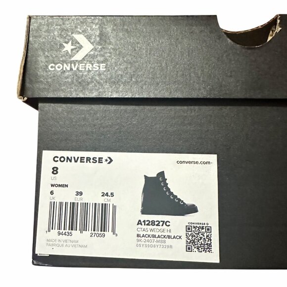 ⭐Converse Chuck Taylor All Star Wedge Platform Hi 8 Patent Leather Shoes A12827C - Picture 12 of 13